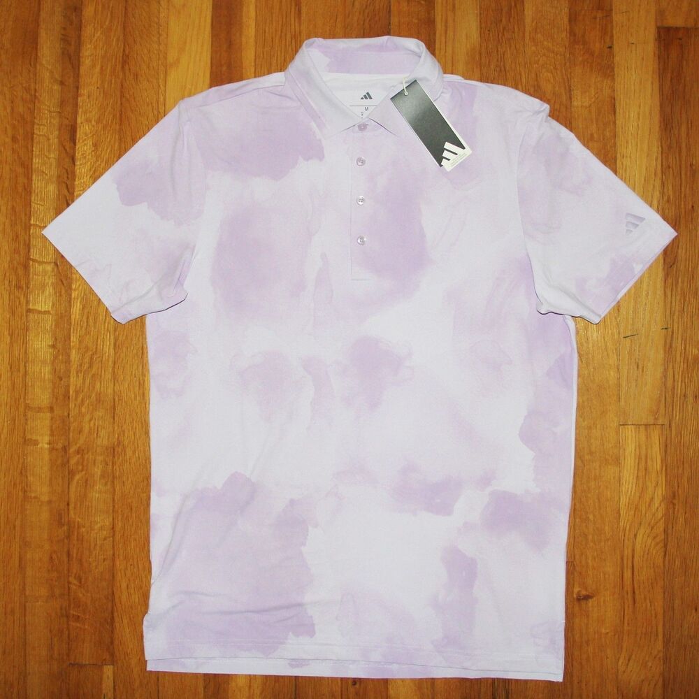 Adidas Cool Feeling Tour Print Ultimate365 Golf Polo Shirt Mens M Plum